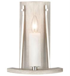 Elk Lighting 69340-1 White Stone 1 Light 9" Incandescent Wall Sconce in Polished Nickel and Sunbleached Oak