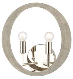 Elk Lighting 82064-2 Retro Rings 2 Light 12" Incandescent Wall Sconce in Sandy Beechwood and Polished Nickel
