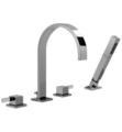 Graff G-6252-LM39B Qubic Tre 8 1/2" Double Handle Widespread/Deck Mounted Roman Tub Faucet with Hand Shower