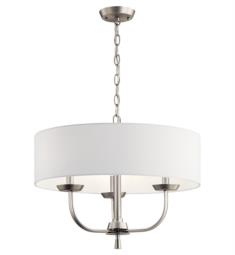 Kichler 52384 Kennewick 3 Light 20" Incandescent Chandelier with White Fabric