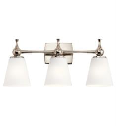 Kichler 55092 Cosabella 3 Light 24" Incandescent Vanity Linear Light with Satin Etched Case Opal Glass