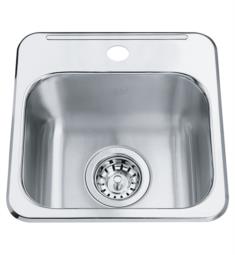 Kindred QSL1313-6-N 13 5/8" Single Bowl Drop-in Stainless Steel Utility Sink in Satin with Mirror
