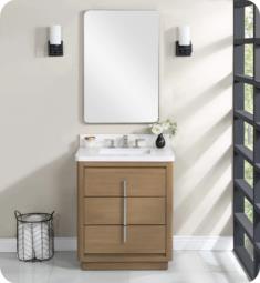Fairmont Designs 1711-V30 Design Studio 30" Freestanding Single Bathroom Vanity With Carrera Quartz Top and Sink in Fossil Beige