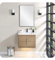 Fairmont Designs 1711-WV3020 Design Studio 30" Wall Mount Single Bathroom Vanity With Carrera Quartz Top and Sink in Fossil Beige