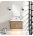 Fairmont Designs 1711-WV3620 Design Studio 36" Wall Mount Single Bathroom Vanity With Carrera Quartz Top and Sink in Fossil Beige