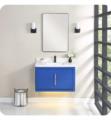 Fairmont Designs 1712-WV3620 Design Studio 36" Wall Mount Single Bathroom Vanity With Carrera Quartz Top and Sink in Classic Blue
