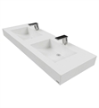 Trueform FLO-60C-DBL-ADA 60" ADA Floating Concrete Double Half-Trough Bathroom Sink