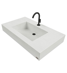 Trueform FLO-36C-ADA 36" ADA Floating Concrete Half-Trough Bathroom Sink