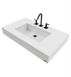 Trueform FLO-36N-ADA 36" ADA Floating Concrete Rectangle Bathroom Sink