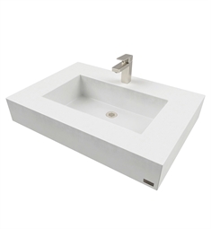 Trueform FLO-30N-ADA 30" ADA Floating Concrete Rectangular Bathroom Sink