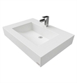 Trueform FLO-30C-ADA 30" ADA Floating Concrete Half-Trough Bathroom Sink