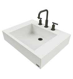Trueform FLO-24C-ADA 24" ADA Floating Concrete Half-Trough Bathroom Sink