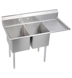 Elkay E2C16X20-R-18X 54 1/2" Double Bowl Floor Mount Dependabilt Stainless Steel Scullery Utility Sink with Right Drainboard