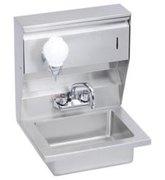 Elkay EHS-18-STDX 18" Single Bowl Wall Mount Stainless Steel Handwash Utility Sink with Soap and Towel Dispenser and Faucet in Buffed Satin