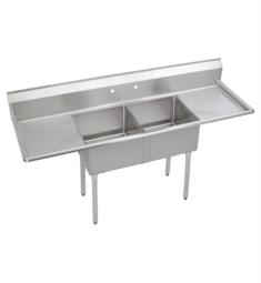 Elkay S2C18X18-2-18X 72" Double Bowl Floor Mount Dependabilt Stainless Steel Scullery Utility Sink with Left and Right Drainboard