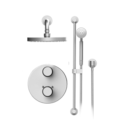 Rubinet 21HOR H2O Temperature Control Shower with Two Way Diverter & Shut-Off, Handheld Shower, Bar, Integral Supply & Wall Mount Shower Head & Arm