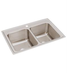 Elkay DLRQ332212 Lustertone Classic 33" Equal Double Bowl Drop-In Stainless Steel Kitchen Sink with Quick-Clip in Lustertone