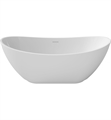 Perlato PTXRMA6228-GW Roma 62 1/4" Freestanding Acrylic Oval Soaker Bathtub in White Gloss