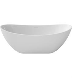 Perlato PTXRMA6728-GW Roma 66 7/8" Freestanding Acrylic Oval Soaker Bathtub in White Gloss