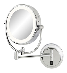 Aptations 945-35-45 Kimball and Young 12" Wall Mount NeoModern LED Lighted Plug In Makeup Mirror in Chrome