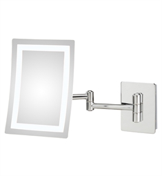 Aptations 949-2-HW Kimball and Young 6 1/2" Wall Mount Rectangular LED Lighted Magnifying Makeup Mirror with Switchable Light Color