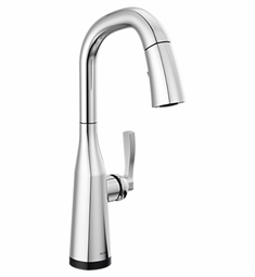 Delta 9976T-DST Stryke 16 1/8" Single Handle Deck Mounted Pull Down Bar/Prep Kitchen Faucet with Touch2O Technology