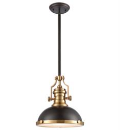 Elk Lighting 66614-1 Chadwick 1 Light 13" Incandescent Pendant in Oil Rubbed Bronze and Satin Brass