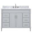 Avanity BRISTOL-VS49-LG-C Bristol 48" Freestanding Single Bathroom Vanity with Carrara White Marble Top and Sink in Light Gray