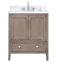 Avanity EVERETTE-VS31-WD-C Everette 30" Freestanding Single Bathroom Vanity with Carrara White Marble Top and Sink in Gray Oak