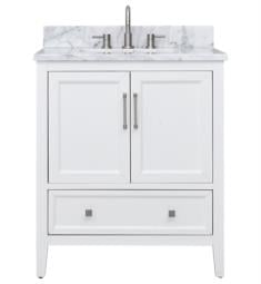 Avanity EVERETTE-VS31-WT-C Everette 30" Freestanding Single Bathroom Vanity with Carrara White Marble Top and Sink in White