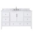 Avanity EVERETTE-VS61-WT-C Everette 60" Freestanding Single Bathroom Vanity with Carrara White Marble Top and Sink in White
