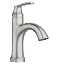 Moen 84980SRN Wellton 7 3/8" Single Hole Bathroom Faucet in Spot Resist Brushed Nickel