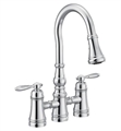 Moen S73204 Weymouth 16 3/4" Double Handle High Arc Pulldown Kitchen Faucet