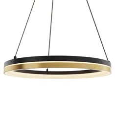DALS Lighting PDR14-CC-BG Eclipse 13 7/8" Double Ring Pendant Light in Black/Gold