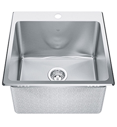 Kindred QSLF2020-12 20 1/8" Single Bowl Dual Mount Stainless Steel Utility Sink in Satin