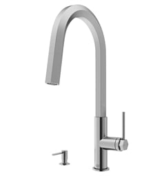 VIGO VG02034K2 Hart 17 7/8" Single Handle Pull Down Kitchen Faucet with Soap Dispenser