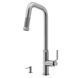 VIGO VG02036K2 Hart 18" Single Handle Pull Down Kitchen Faucet with Soap Dispenser