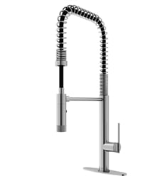 VIGO VG02037K1 Sterling 28 3/8" Single Handle Pull Down Kitchen Faucet with Deck Plate