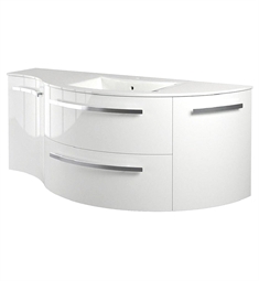 LaToscana AM52R Ambra 52" Wall-Mounted Vanity with Right Rounded & Left Concave Cabinets
