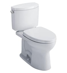 TOTO MS454124CEFRG#01 Drake II 28 1/2" Two-Piece Elongated Toilet with 1.28 GPF Single Flush and Right Hand Trip Lever in Cotton