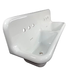 Nantucket NS-VCU48-W Victorian 47 1/4" Double Bowl Wall Mount Fireclay Bathroom Sink in White