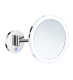 Smedbo FK486H Outline 13 3/8" Cosmetic Make-up Mirror with LED Light and PMMA Dual Light in Polished Chrome