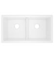 ROHL MSUM3318LD Shaker 33" Shaws Double Bowl Undermount Fireclay Kitchen Sink in White