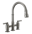 Delta 2390L-KS-DST Broderick Two Handle Pull-Down Bridge Kitchen Faucet in Black Stainless