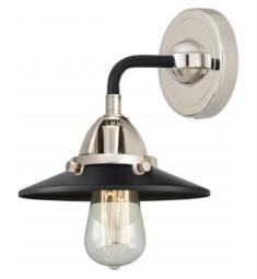 Innovations Lighting 288-1W-M6-BK Nouveau 2 Railroad 1 Light 8" Matte Black Shade Wall Sconce with LED or Incandescent Bulb Option