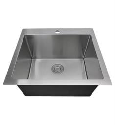 Nantucket SR2522-12-16 Pro Series 25" Single Bowl Dual Mount Small Radius Corner Stainless Steel Kitchen Sink in Brushed Satin