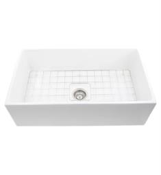 Nantucket T-FCFS33 Cape 33" Single Bowl Farmhouse/Apron Front Fireclay Kitchen Sink in White with Accessory Pack