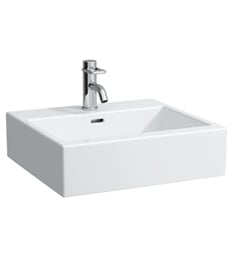 Laufen H817431000U Living City 19 5/8" Wall Mount Square Bathroom Sink in White