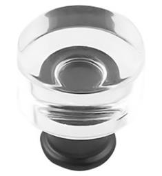 Hickory Hardware P3709-CAMB-10B Midway 5 3/4" Mushroom Cabinet Knob in Crysacrylic with Matte Black - Pack of 10