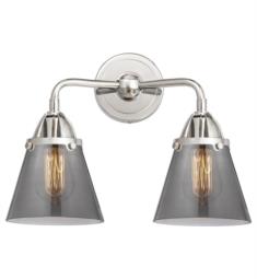 Innovations Lighting 288-2W-G63 Nouveau 2 Cone 2 Light 14 1/4" Plated Smoke Glass Vanity Light with LED or Incandescent Bulb Option